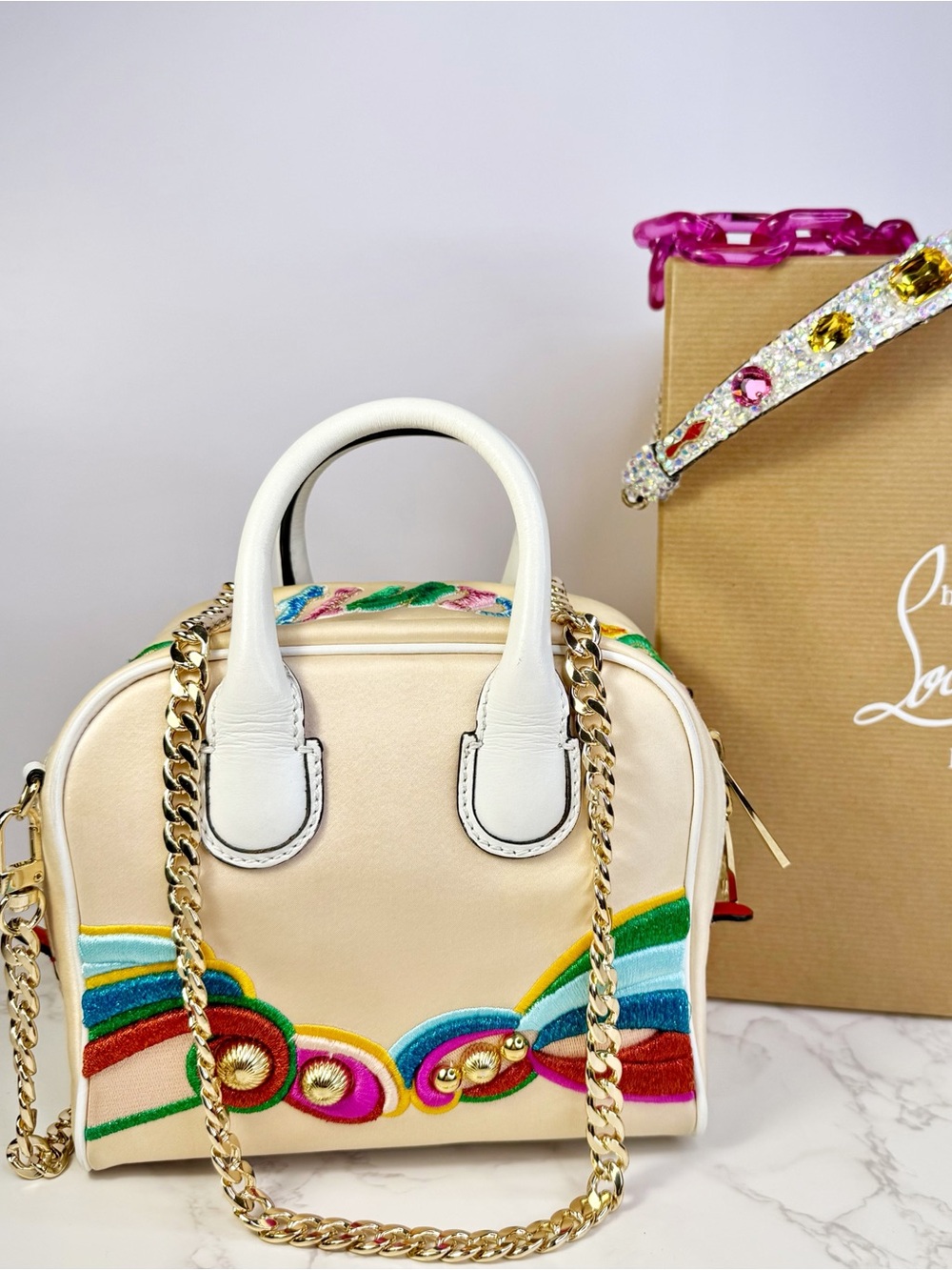 Rare and Limited Edition Christian Louboutin Marie Jane Nano Top-Handle Bag